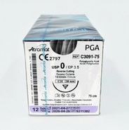 PGA, нить полигликолидная плетеная, 0 (3.5), ОР, 1/2, 30мм, ATRAMAT, C3091-75