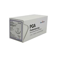 PGA, нить полигликолидная плетеная, 0, К (3.5), 1/2, 35мм, 90см BazaVet