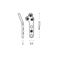 Пластина TPLO, левая, с у/с, PLP, 6 отв D1.5/2.0, 5.5/10.8х2.0х32мм, BALF