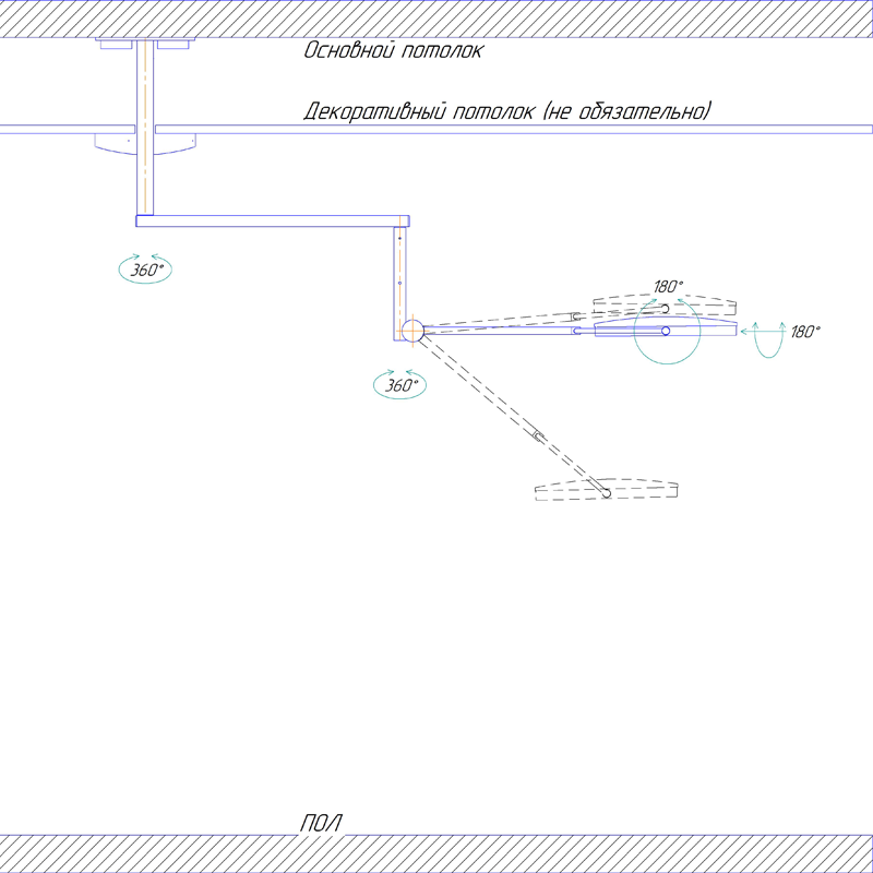 Светильник хирургический, настенный, однокупольный, LUX, FOTONFLY