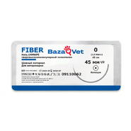 Шовный материал для CCL, E-FIBER, 0(3,5), 45 см, сине-белый, игла изогнутая 45мм, BazaVet (до 5кг)