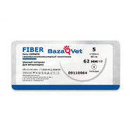 Шовный материал для CCL, E-FIBER, 5(7), 60 см, сине-белый, игла изогнутая 62мм, BazaVet (до 30кг)