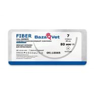 Шовный материал для CCL, E-FIBER, 7(9), 60 см, сине-белый, игла изогнутая 80мм, BazaVet (до 40кг)