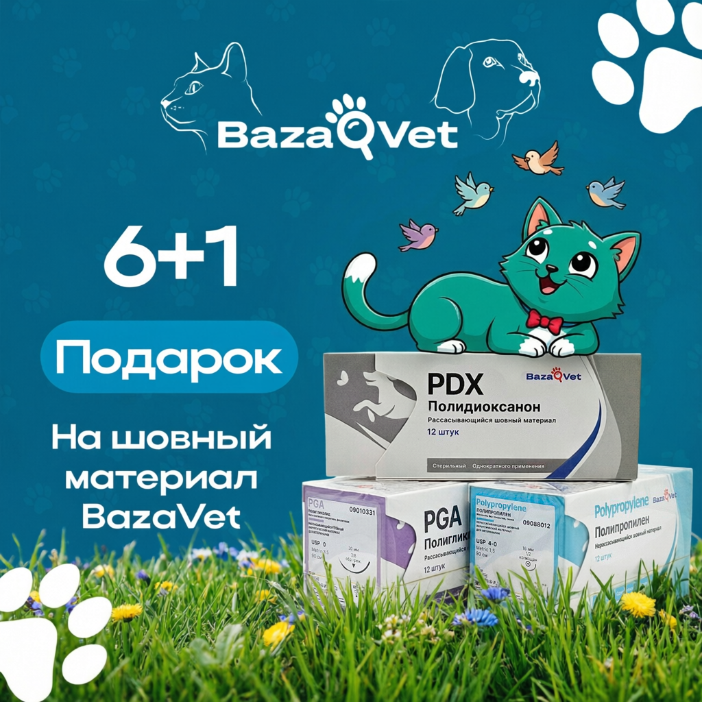 Акция марта 6+1 на шовный материал BazaVet